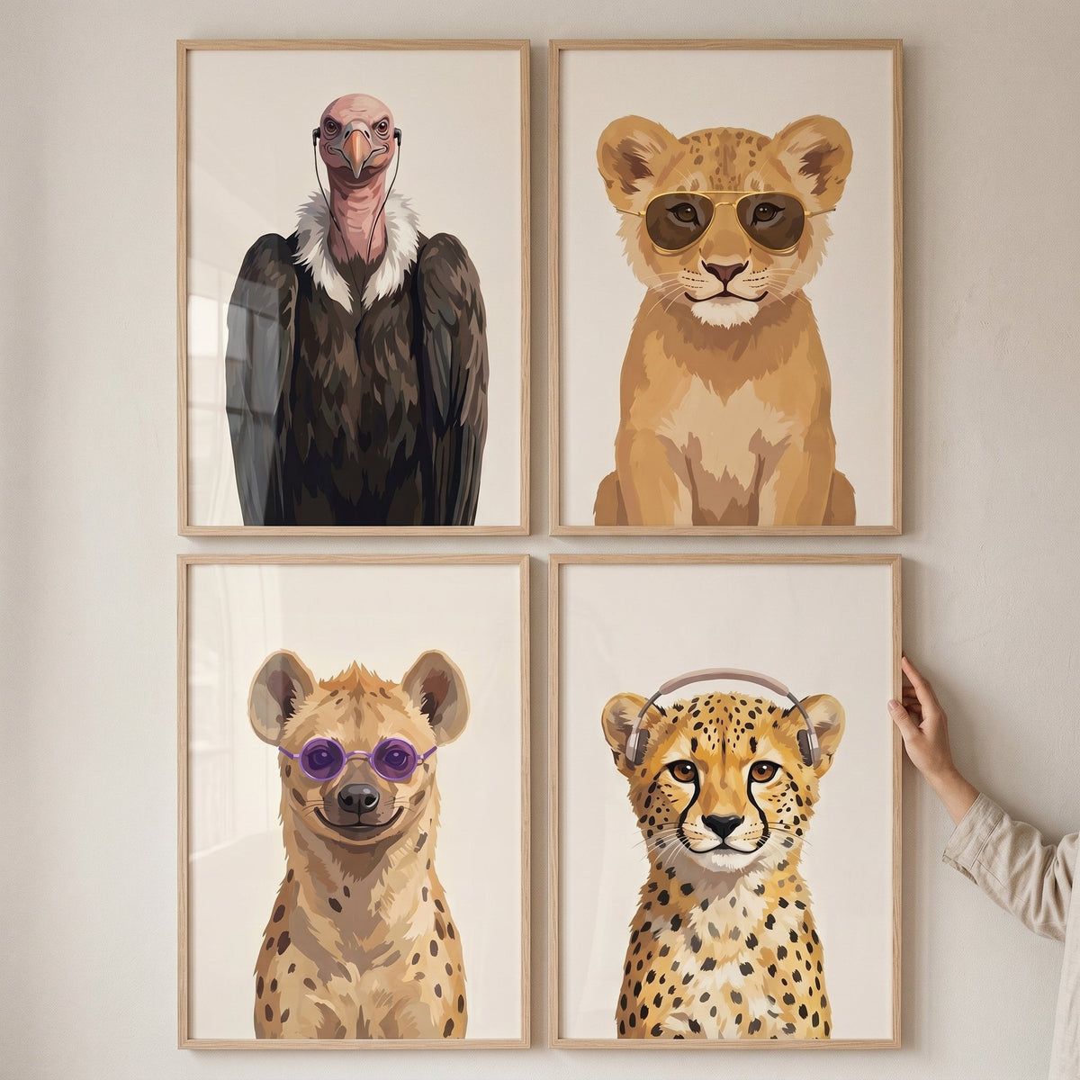 Quirky Safari Animals Digital Art Collection