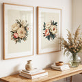 Vintage Botanical Peony Bouquet Digital Art Set