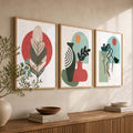 Boho Botanical Triptych Digital Art