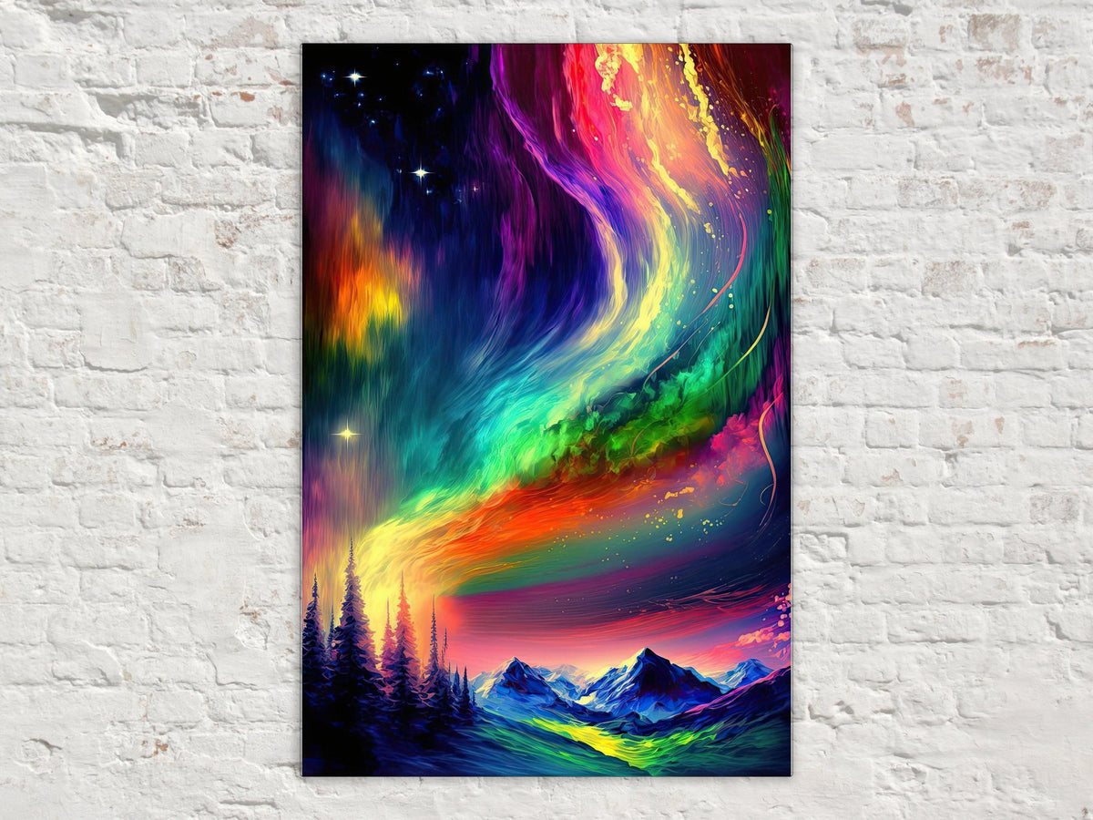 Cosmic Aurora Borealis Digital Artwork