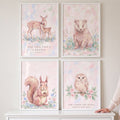 Pastel Woodland Animals Nursery Digital Art Set