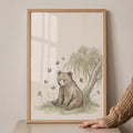Sweet Bear and Butterflies Digital Art Print