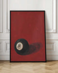 Red Background 8 Ball Digital Art Print