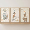 Whimsical Space Animals Digital Art Trio