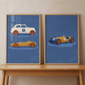 Vintage Racing Cars Digital Art Set