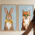 Dapper Bunny and Fox Digital Art Set