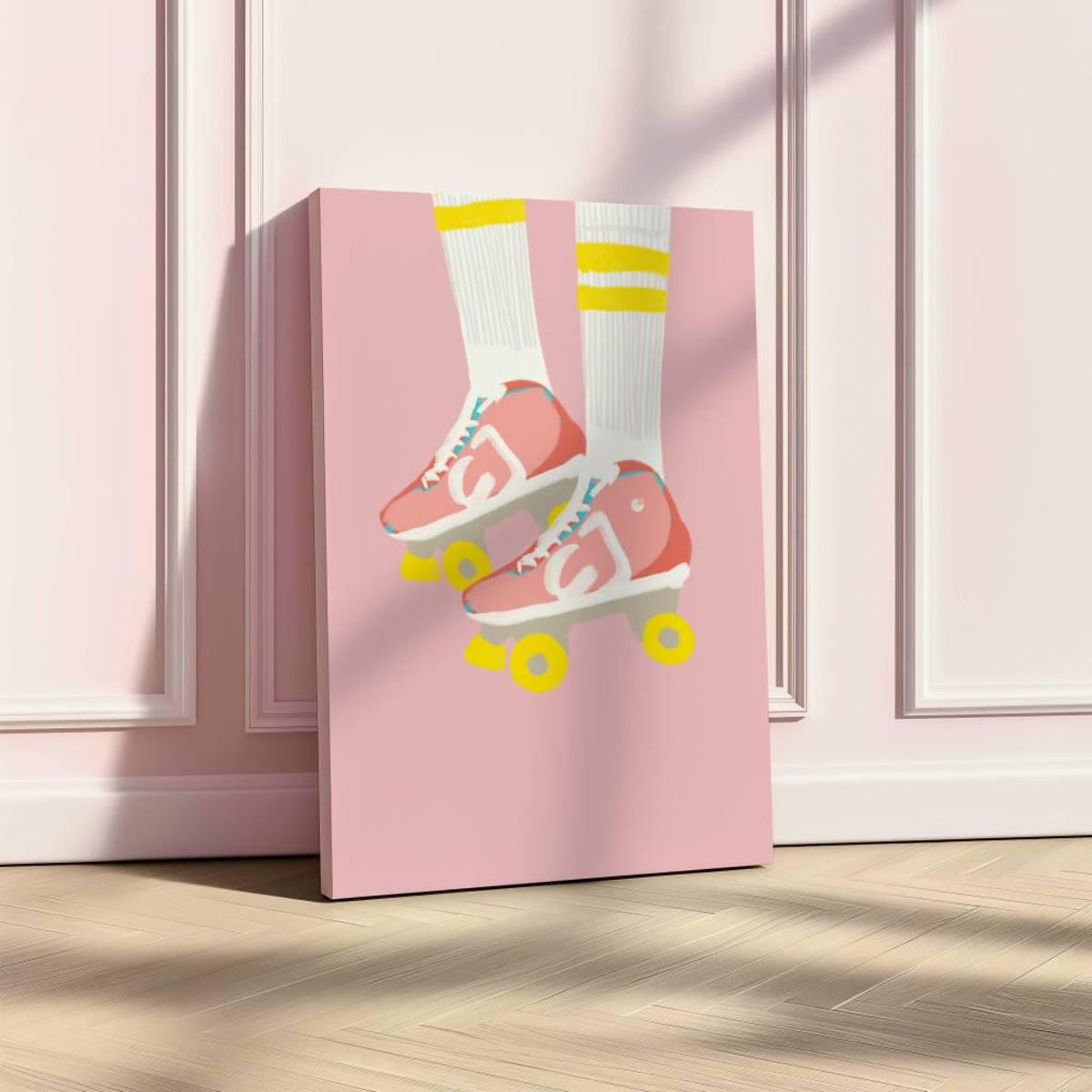 Retro Roller Skates Digital Art Print