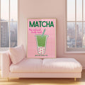 Matcha Boba Tea Digital Poster