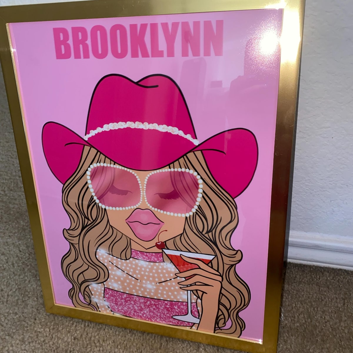 Brooklynn Pink Cowboy Cowgirl Martini Digital Art