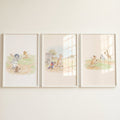 Jungle Animals Baseball Triptych Digital Art
