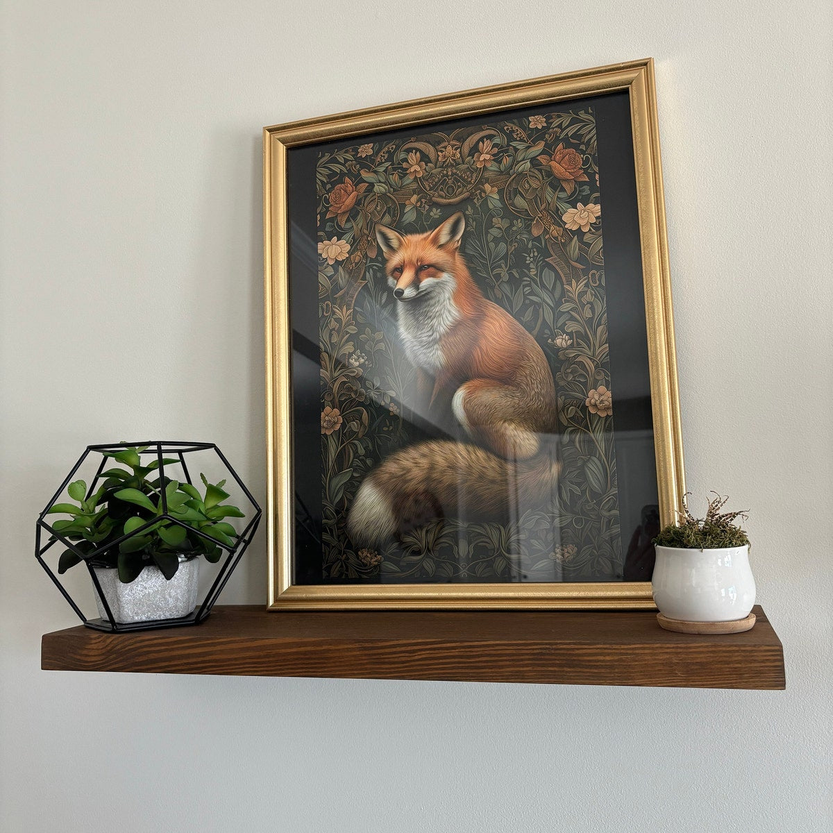 Enchanted Fox Botanical Digital Art