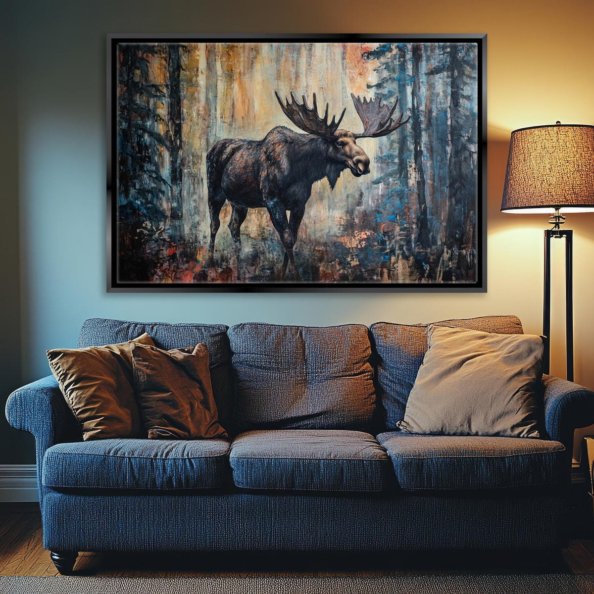 Majestic Moose in Misty Forest Digital Artwork