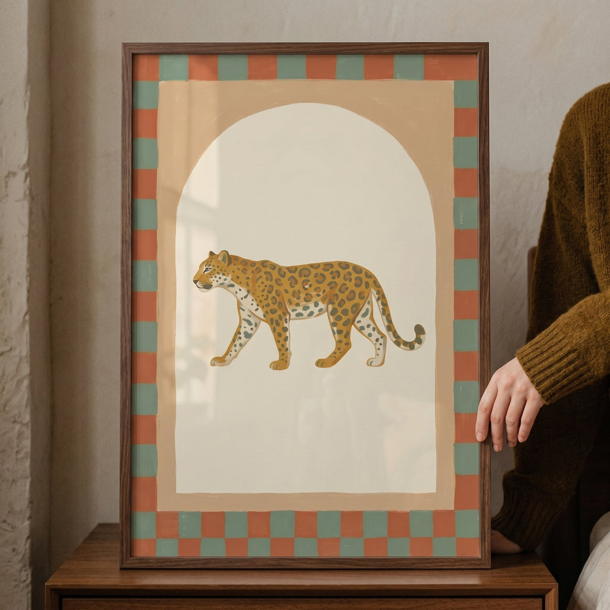 Boho Leopard Arch High-Resolution Digital Artwork