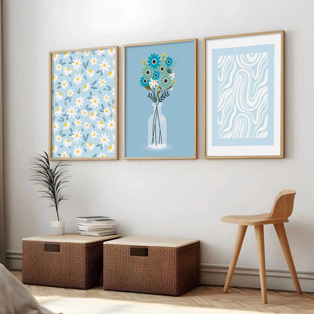 Blue Botanical Gallery Wall Set