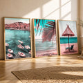 Coastal Paradise Triptych Digital Art Set
