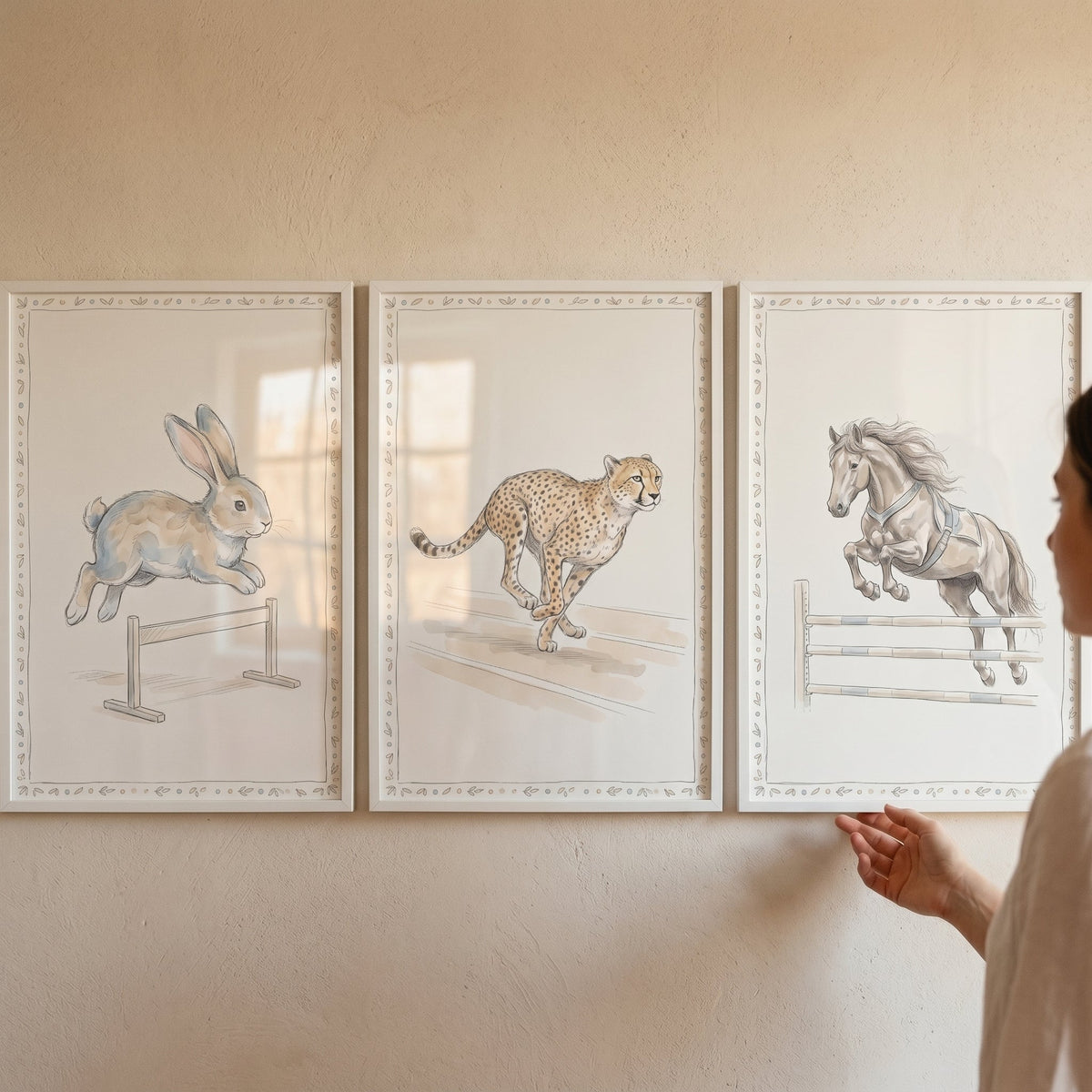 Charming Jumping Animals Digital Art Set