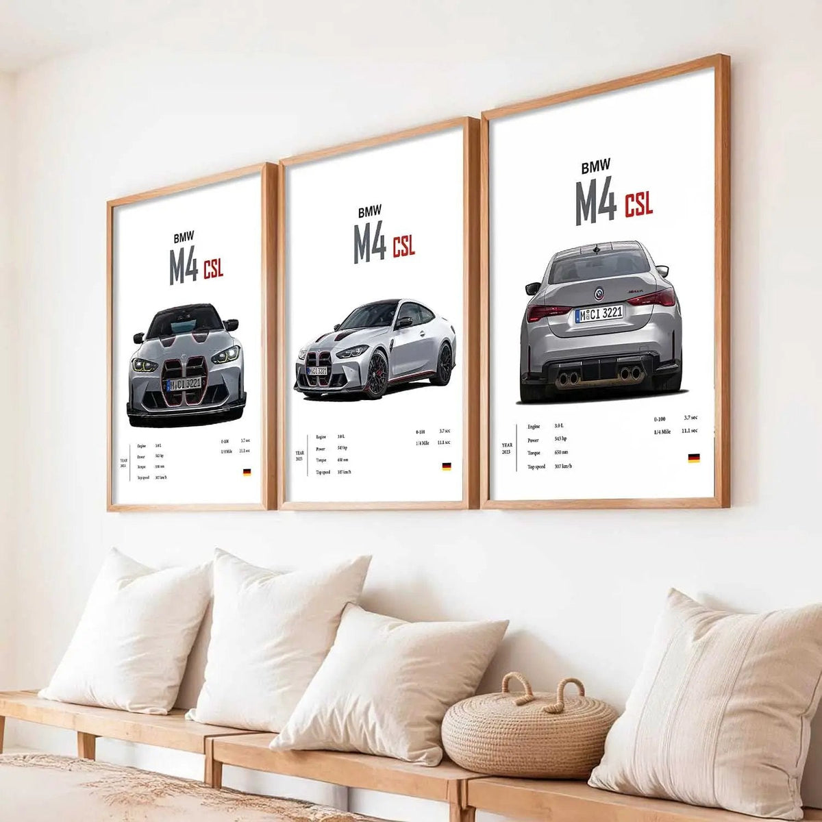 BMW M4 CSL Triptych Digital Art