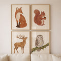 Charming Woodland Animals Nursery Digital Art Prints