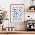La Dolce Vita Italian Food Sketch Digital Print