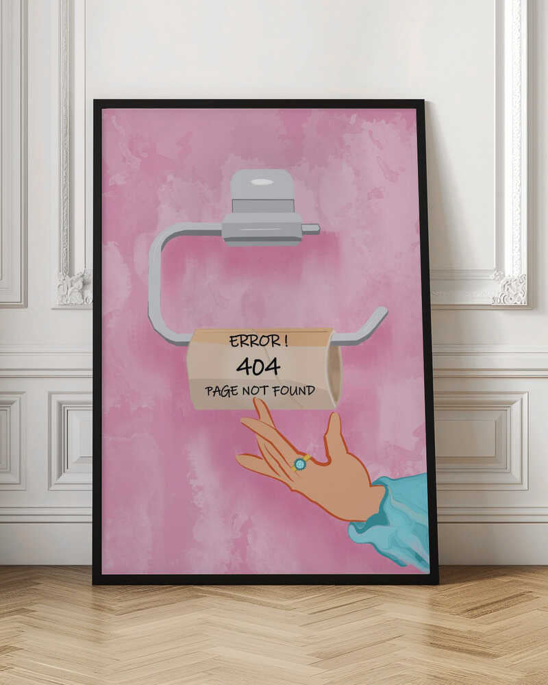 Error 404 Toilet Paper Funny Digital Artwork