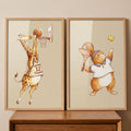 Sporty Animal Friends Basketball and Tennis Digital Art