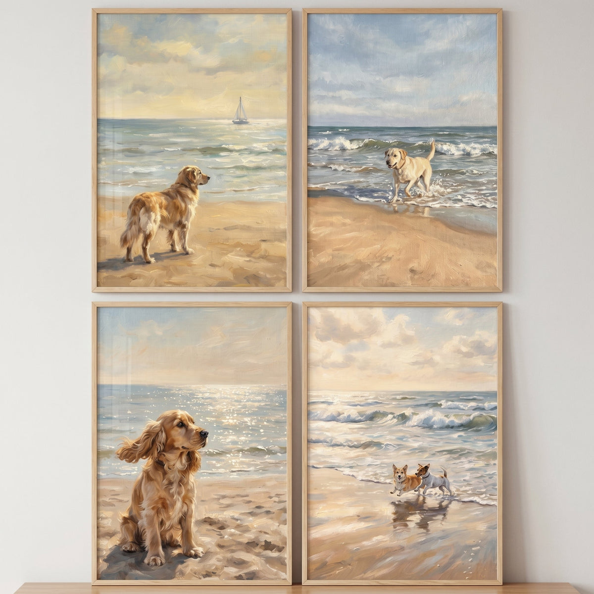 Coastal Dogs Oil Painting Set