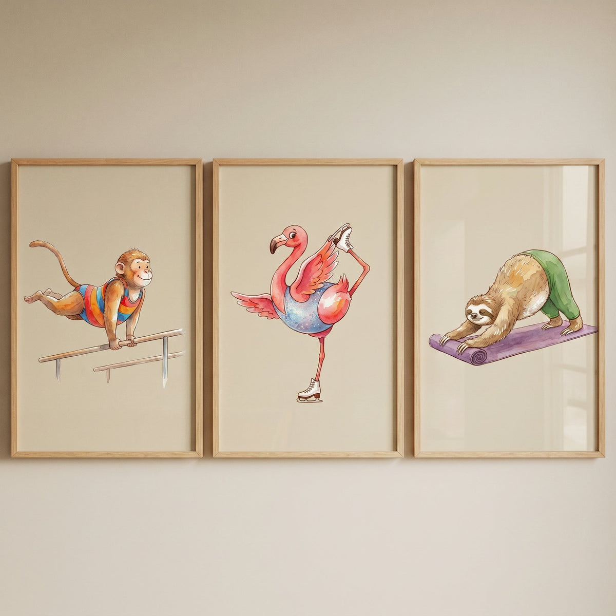 Cute Animal Athletes Digital Art Set