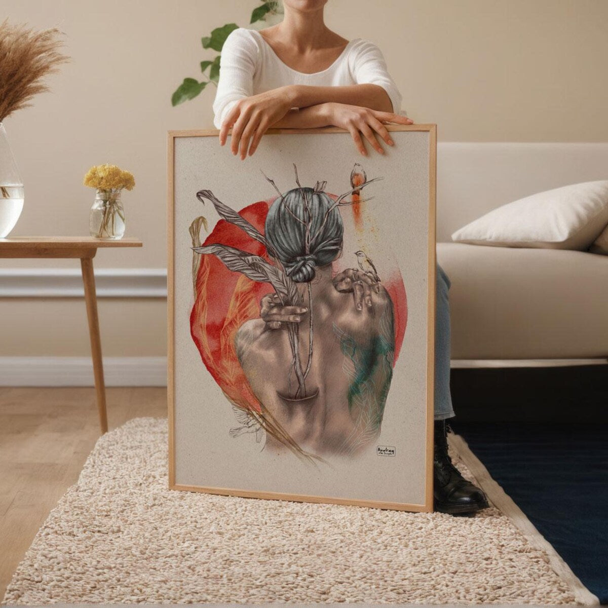 Surreal Nature Woman Digital Art Print