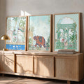 Exotic Royal Indian Garden Triptych Digital Art