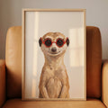 Chic Meerkat with Red Glasses Digital Art