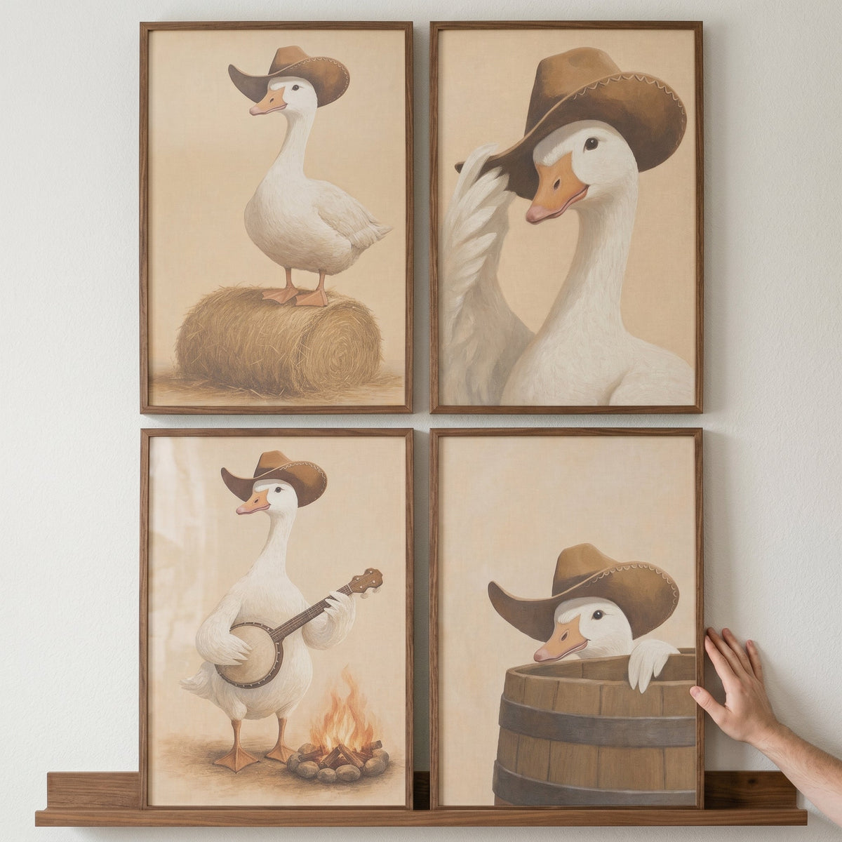 Cowboy Duck Digital Art Collection