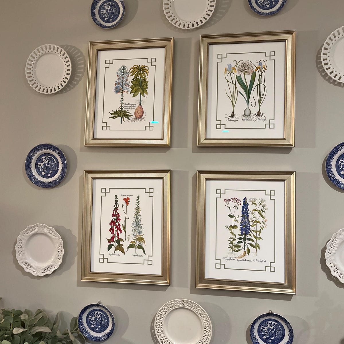 Vintage Botanical Garden Gallery Wall Set of 4 Digital Prints