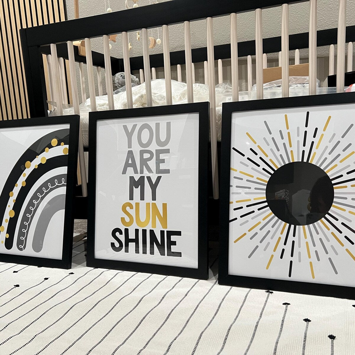 You Are My Sunshine Neutral Nursery Digital Art Trio