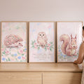 Charming Woodland Animals Scripture Digital Art Trio
