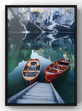 Alpine Lake and Wooden Boats Digital Photography