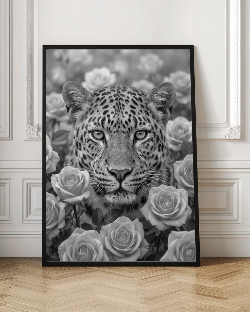 Leopard Among Roses Digital Art