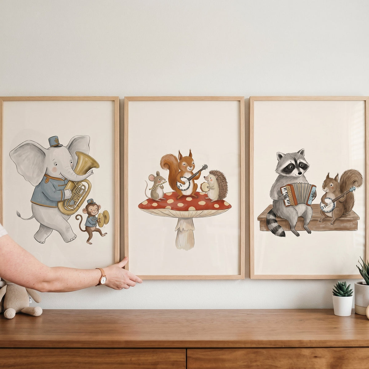 Whimsical Woodland Band Trio Digital Art Set