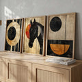 Abstract Equestrian Triptych Digital Art