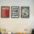 Kitchen Disco & Retro Typography Digital Art Trio