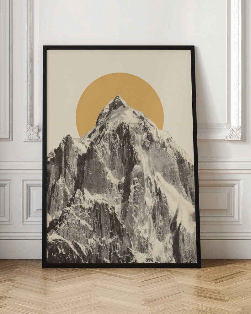 Minimalist Mountain Sun Digital Wall Art