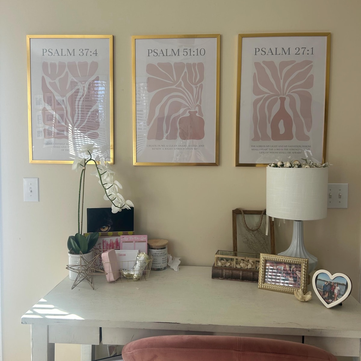 Minimalist Pink Scripture Art Prints Set