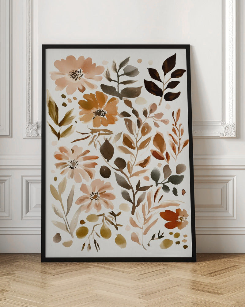 Earthy Botanical Watercolor Digital Art Print