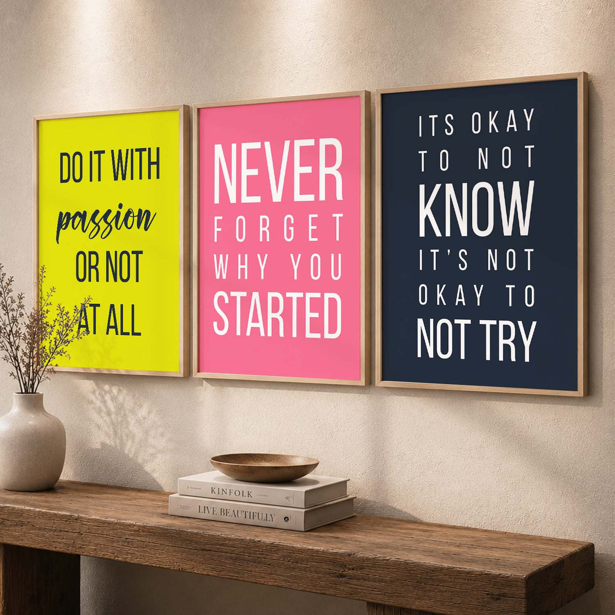 Inspirational Typography Triptych Digital Art Bundle