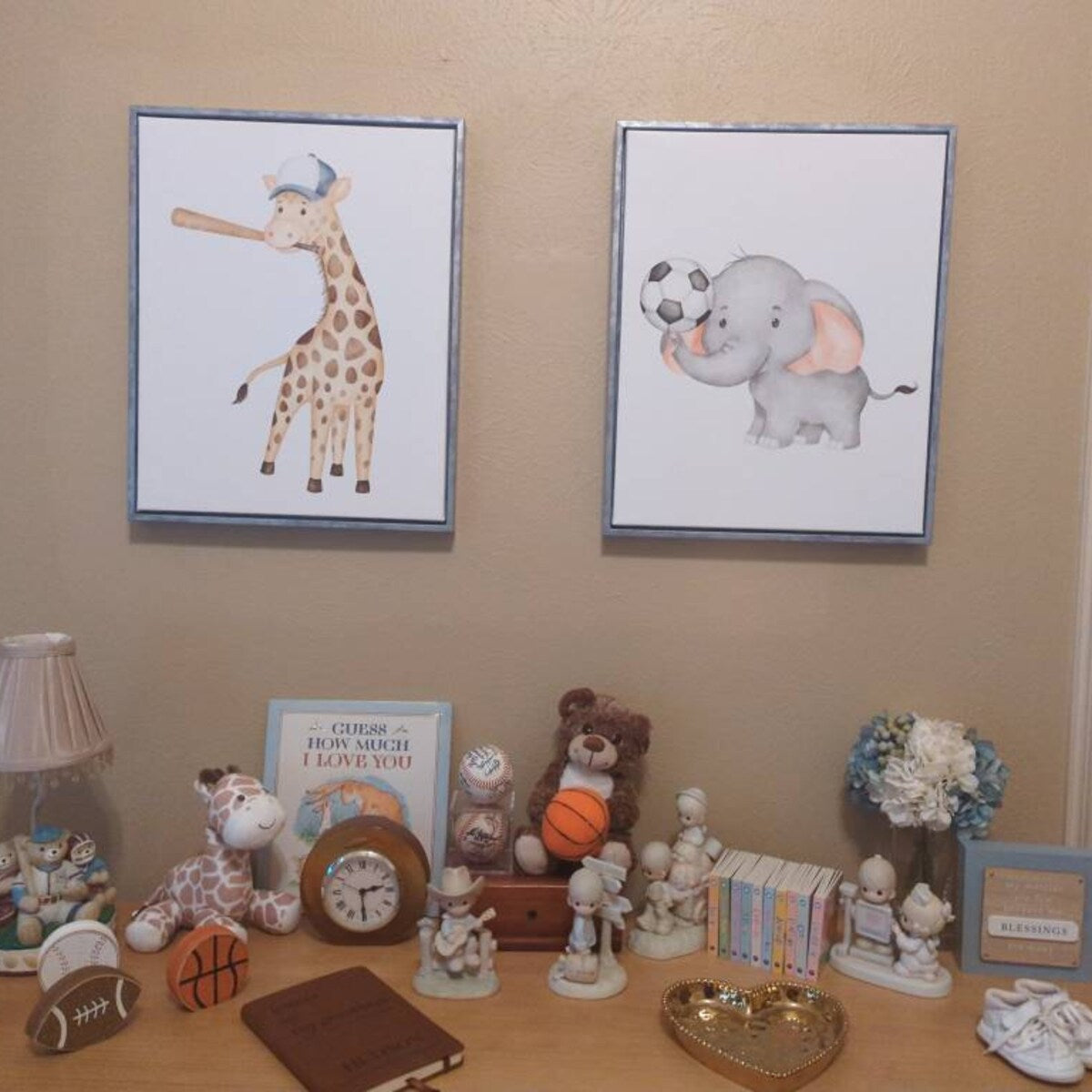 Watercolor Sports Animal Nursery Digital Art
