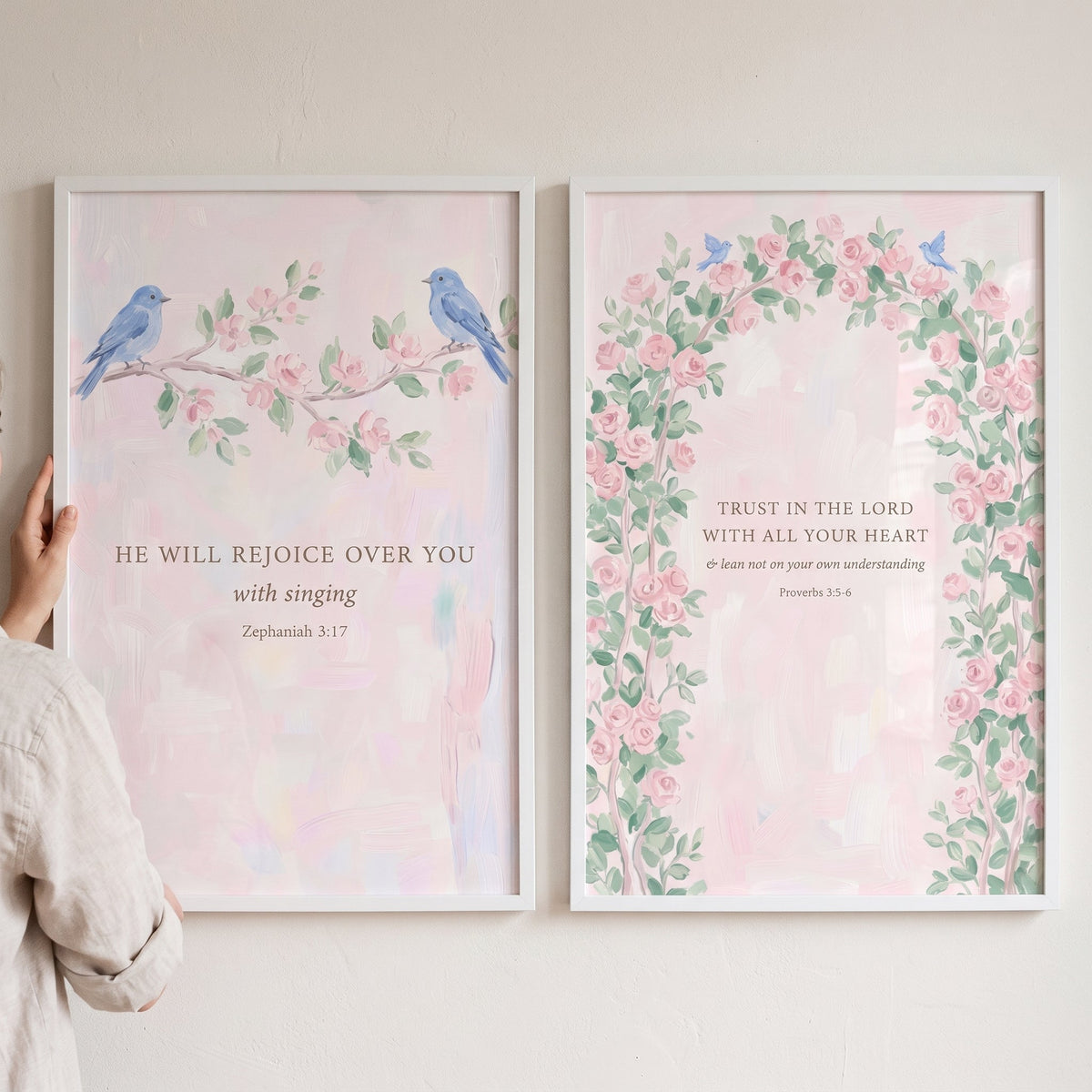 Scripture & Floral Birds Digital Art Set