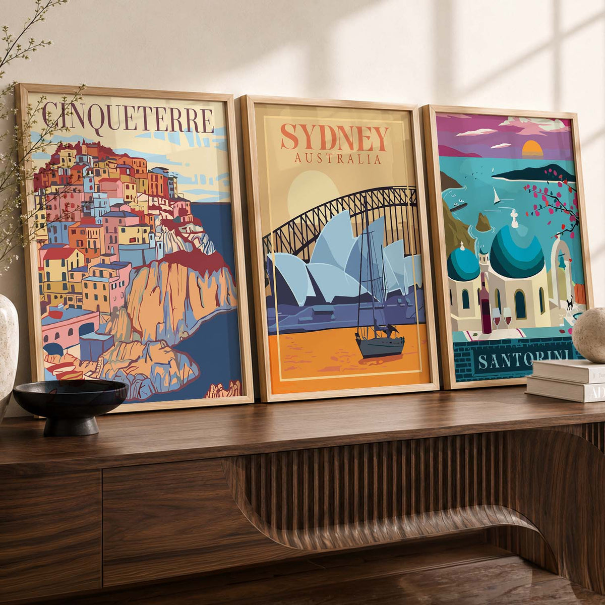 Vintage Travel Poster Trio Digital Download