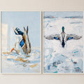 Ducks in Flight and Dive Digital Art Set