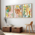 Abstract Anatomy Triptych Digital Art