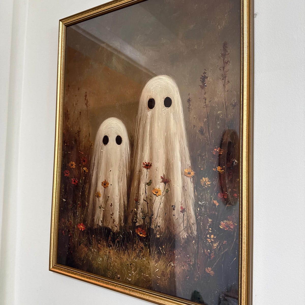 Two Friendly Ghosts in Wildflowers Digital Art