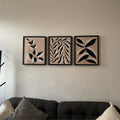 Minimalist Botanical Leaf Trio Digital Art Set